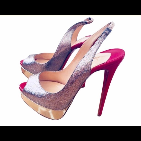 Christian Louboutin Shoes - Christian Louboutin Lady Peep sling 150mm GLITTER